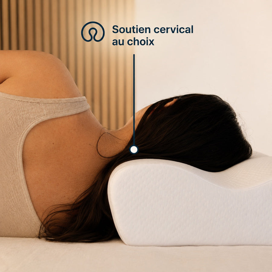 Soutien cervical au choix, femme dormant sur l oreiller NOCTENE