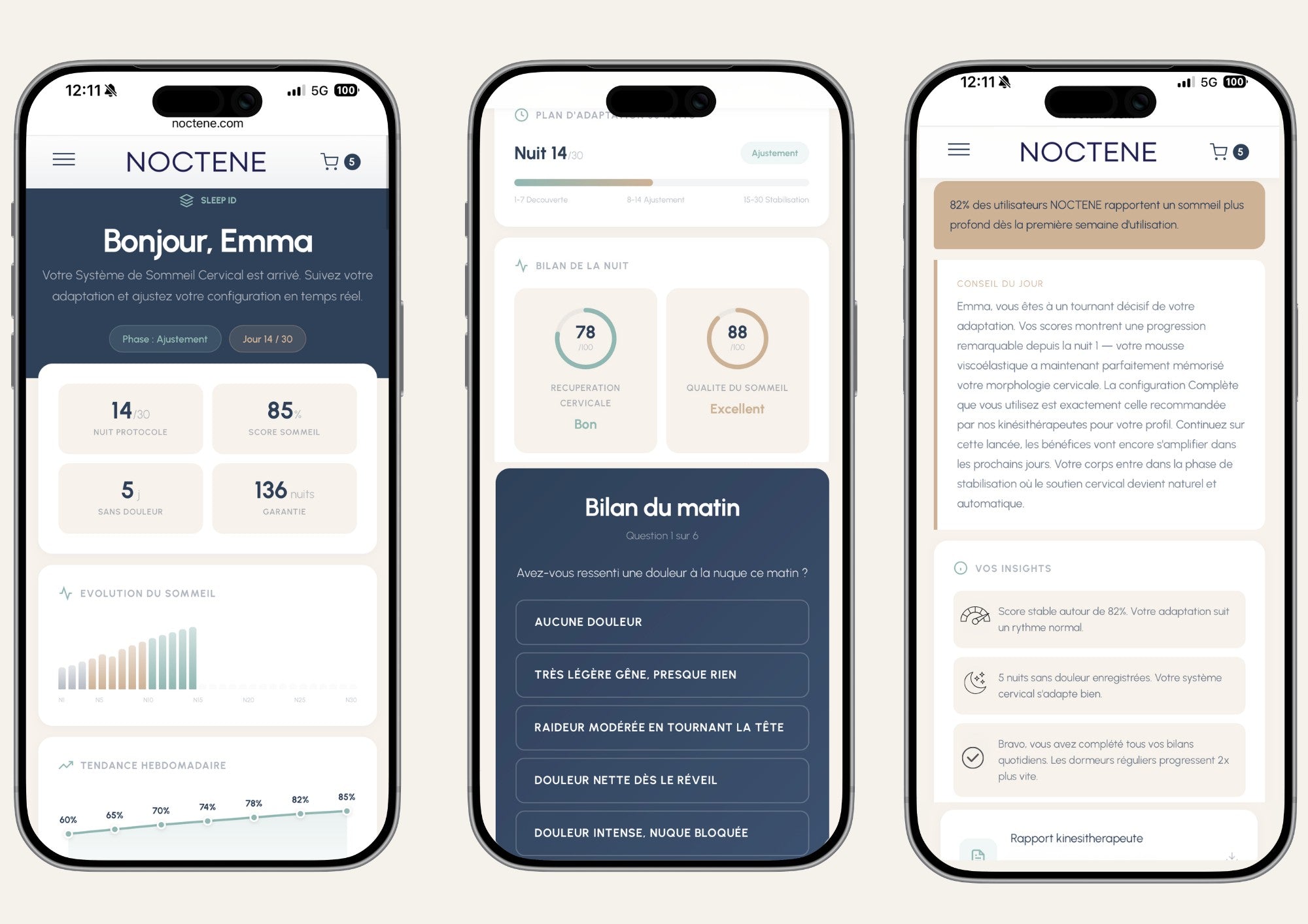 Sleep ID - Dashboard personnalise NOCTENE